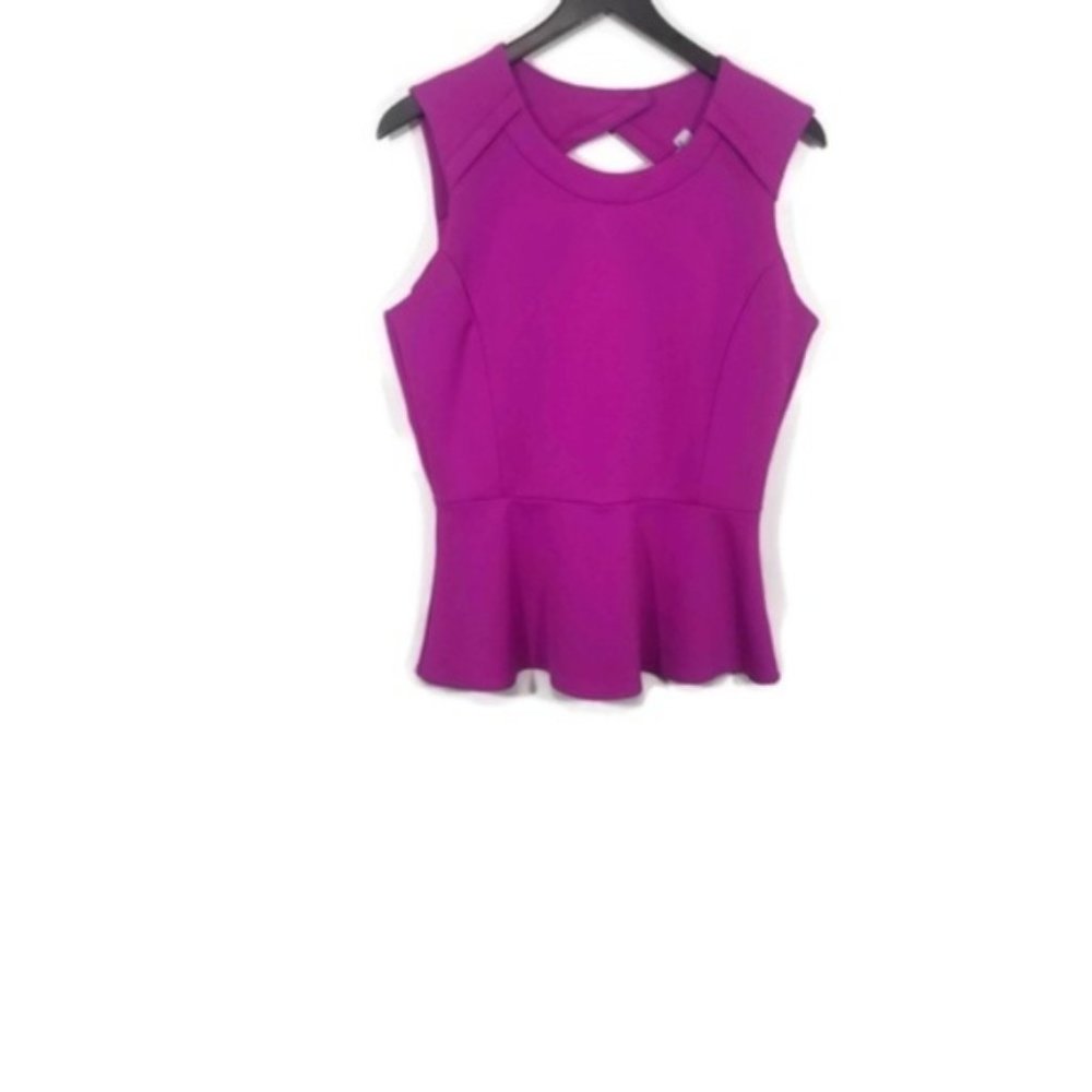 Worthington Sleeveless Peplum Blouse Size Large